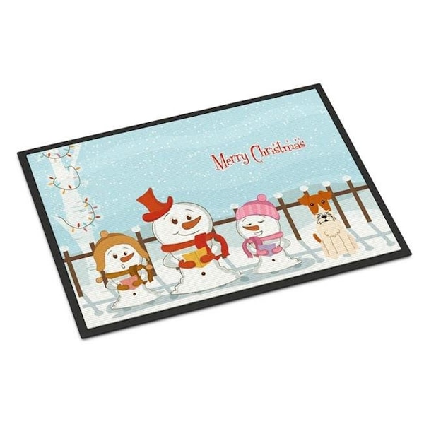 Carolines Treasures BB2432JMAT Merry Christmas Carolers Wire Fox Terrier Indoor or Outdoor Mat; 24 x 0.25 x 36 in. BB2432JMAT - main